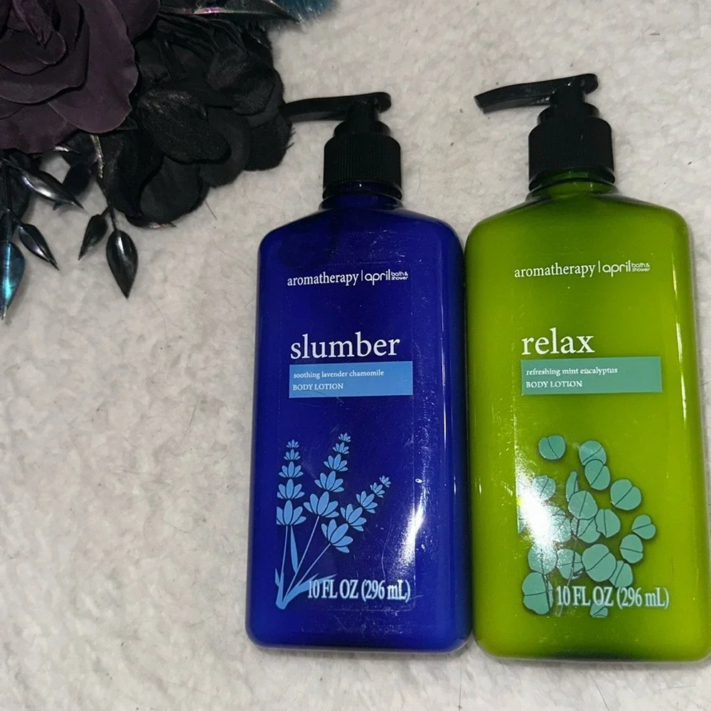 April Bath & Shower Aromatherapy Body Lotion Set Slumber Relax Lavender Mint
